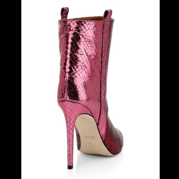 Paris Texas Metallic Snakeskin-Embossed Booties - Picture 3 of 15